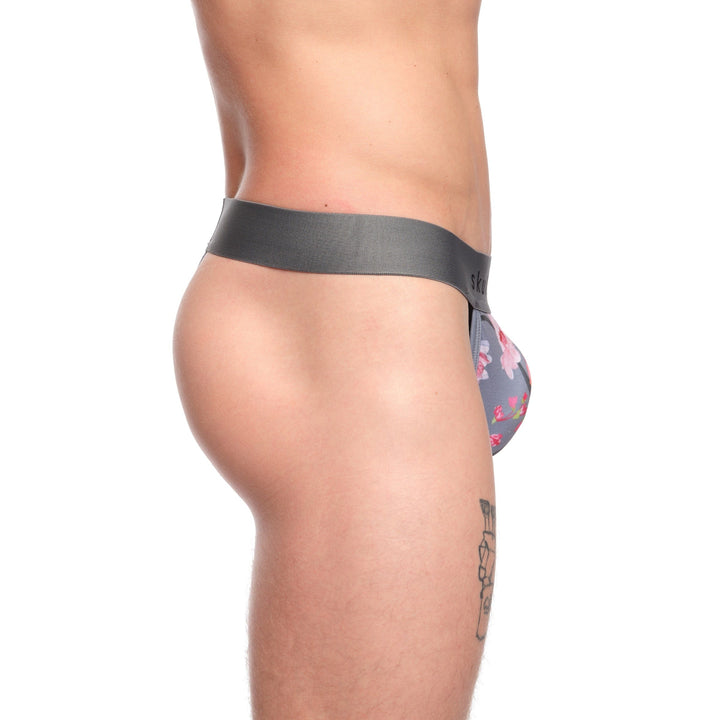 Cherry Blossom Thong Grey
