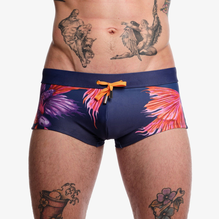 Fighting Fish Navy Swim Trunk