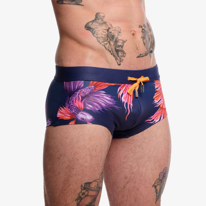 Fighting Fish Navy Swim Trunk