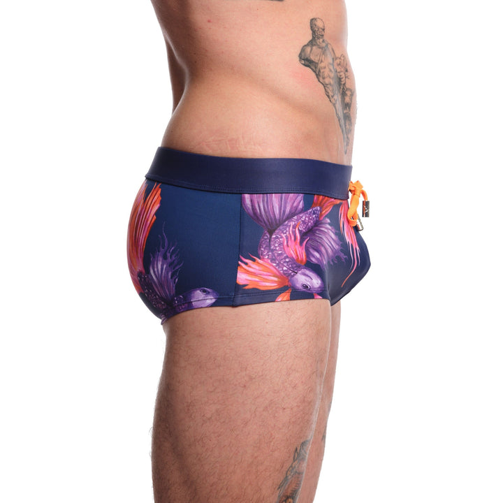 Fighting Fish Navy Swim Trunk