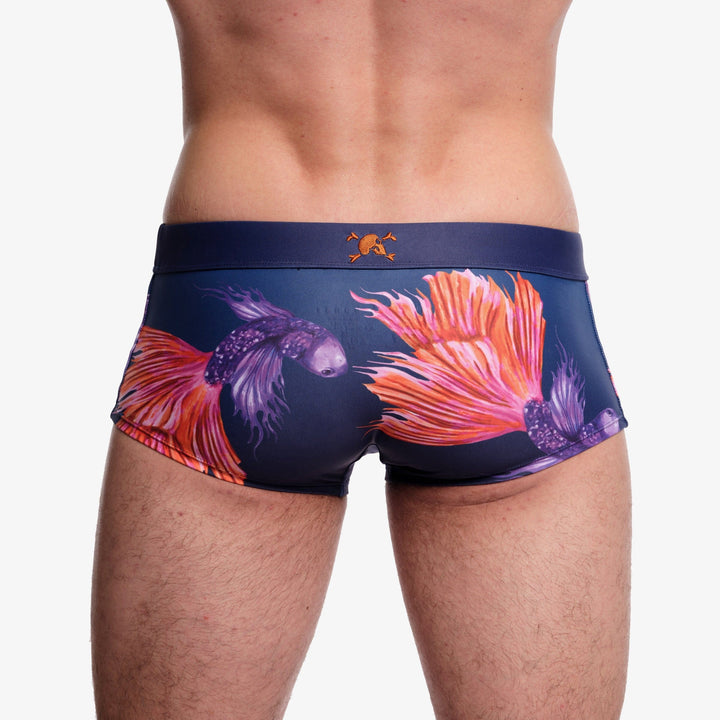 Fighting Fish Navy Swim Trunk