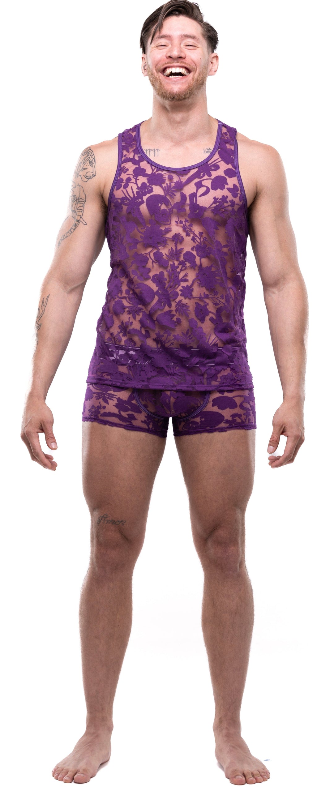 Dutch Floral Burnout Tank Purple