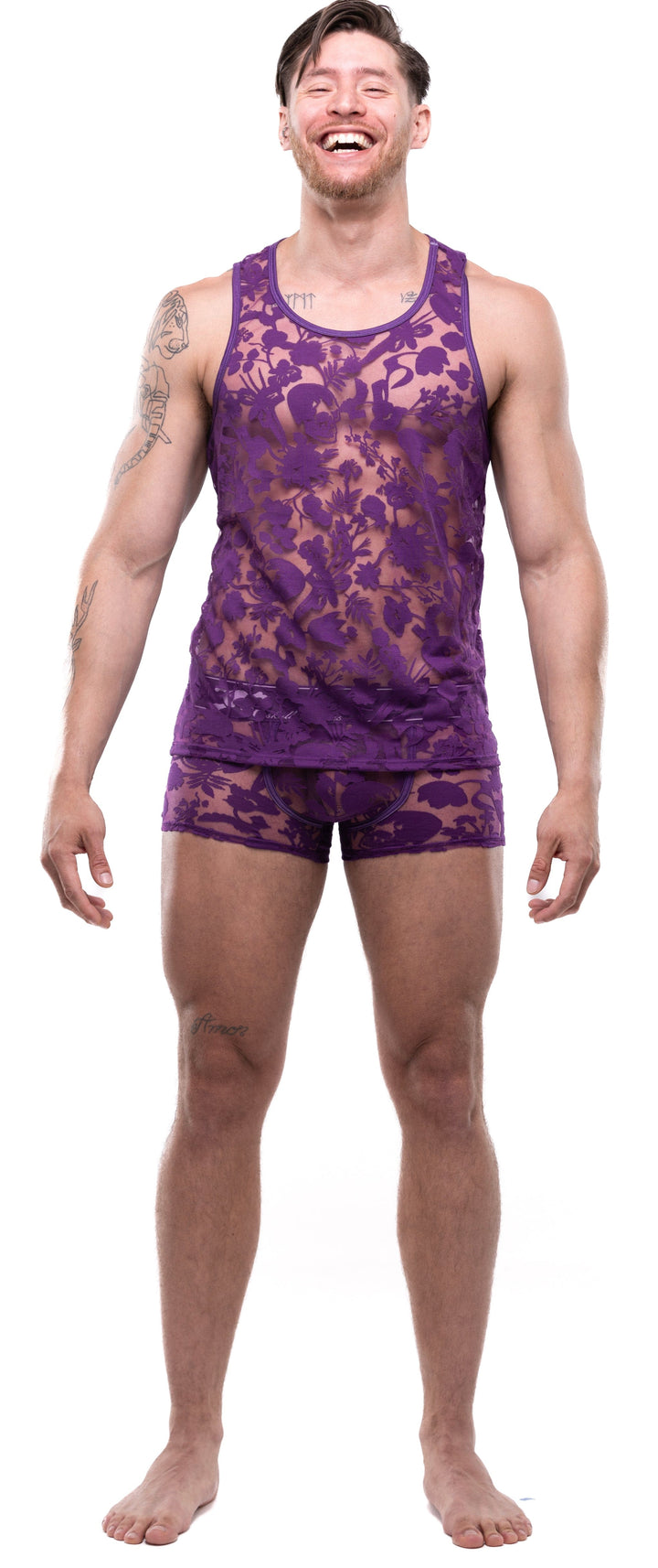 Dutch Floral Burnout Tank Purple