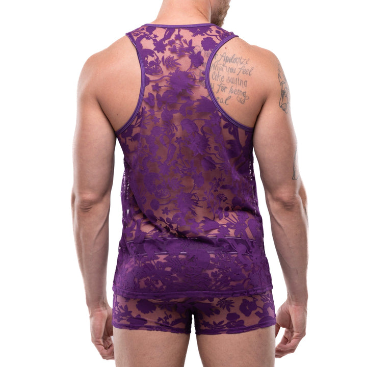 Dutch Floral Burnout Tank Purple