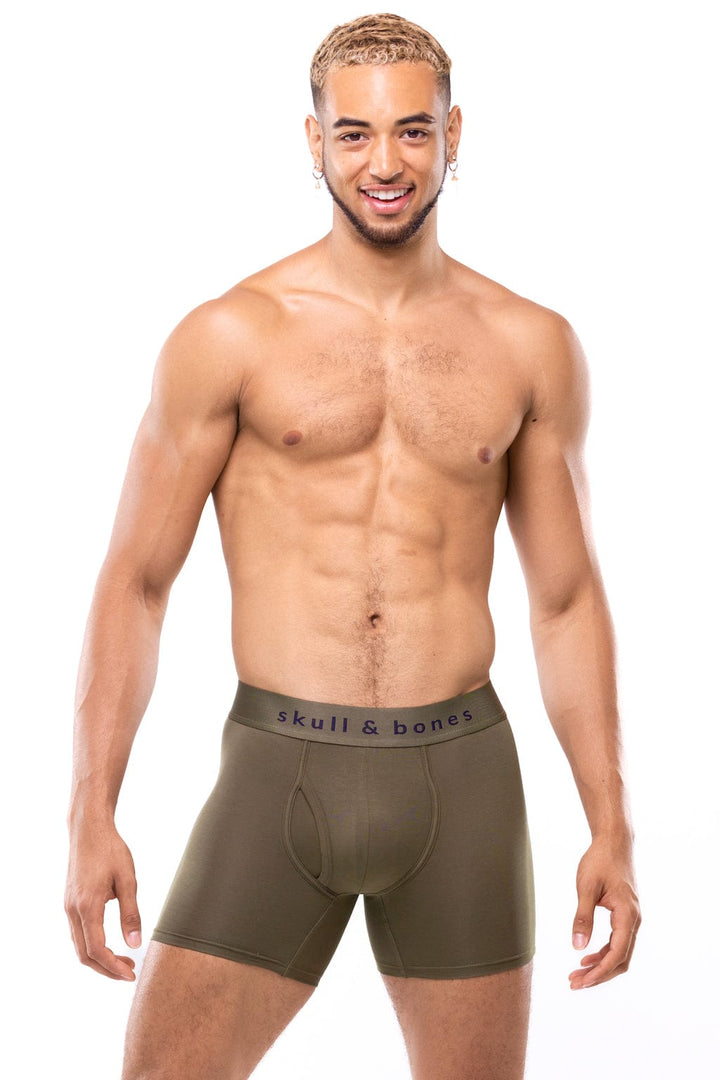 Just the Bones Boxer Brief Army Green