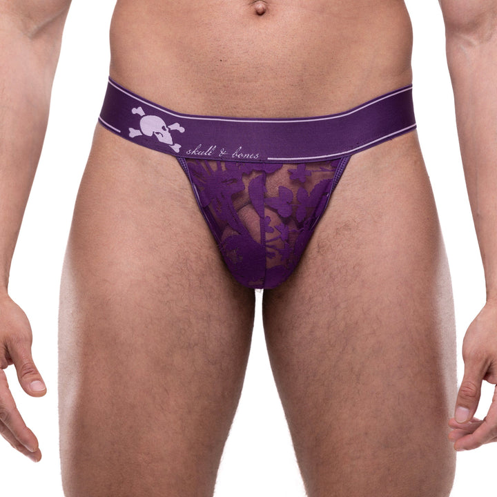 Dutch Floral Burnout Thong Purple