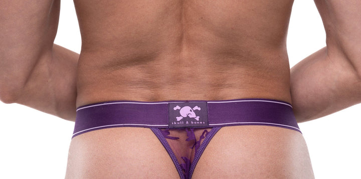 Dutch Floral Burnout Thong Purple