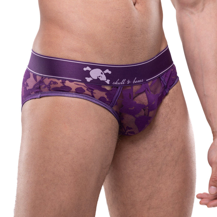 Dutch Floral Burnout Brief Purple