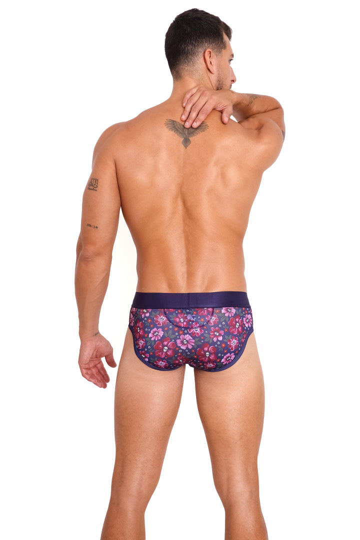 Maroon Floral Brief