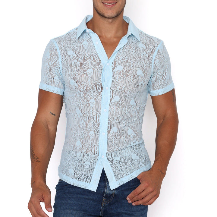 Skull & Bones Burnout Shirt Sky