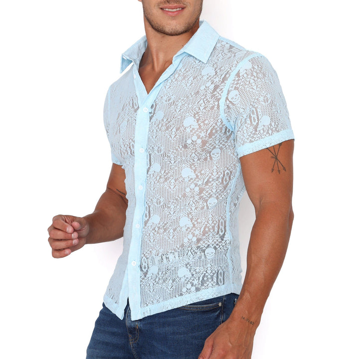 Skull & Bones Burnout Shirt Sky