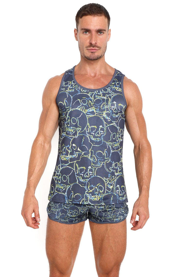 Outline Tossed Skulls Tank