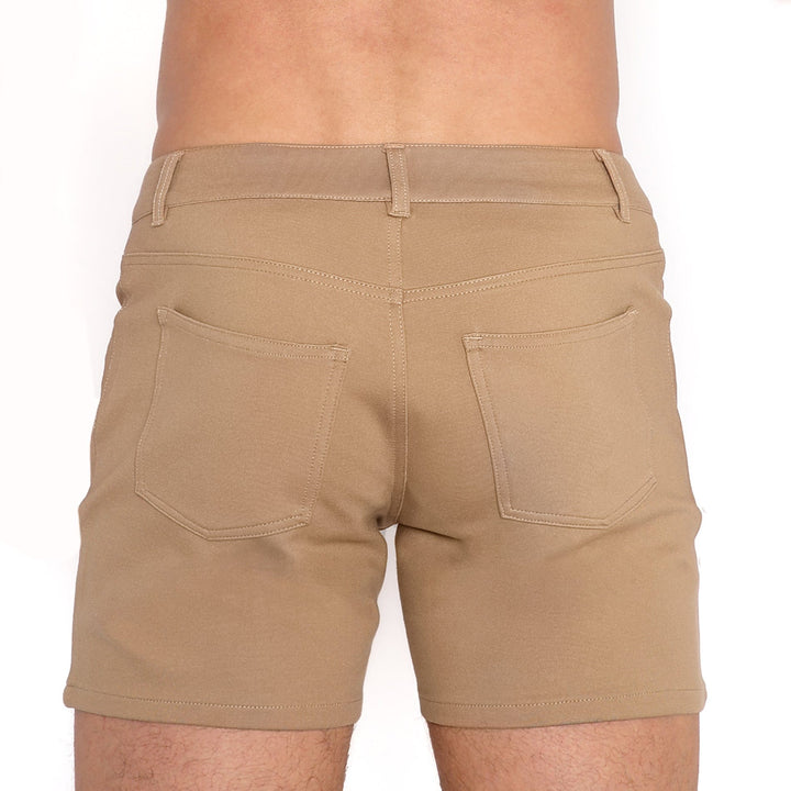 Logo Knit Stretch Short Tan