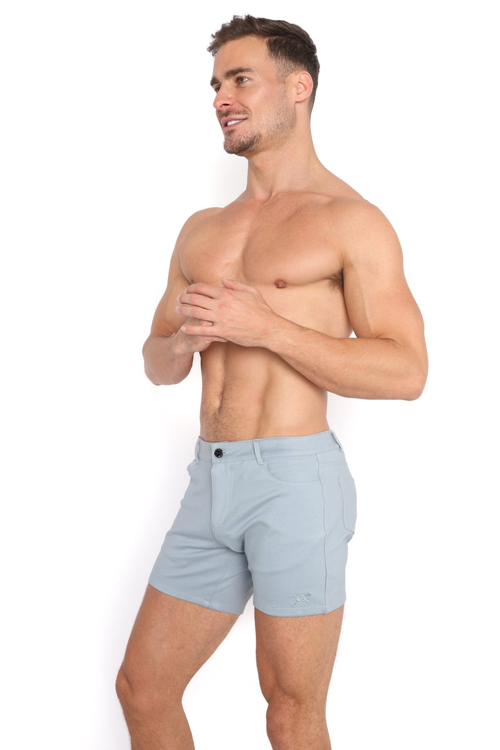 Logo Knit Stretch Short Blue Slate
