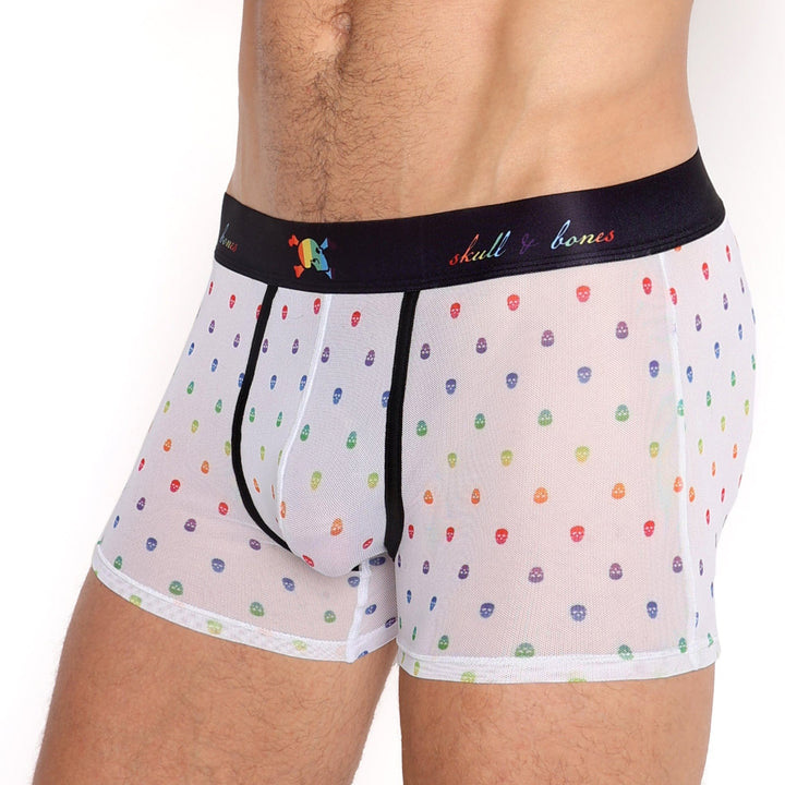 Pride Ditsy Skull White Sheer Mesh Trunk