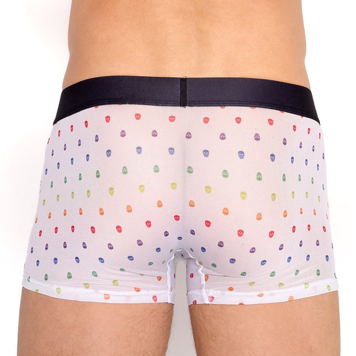 Pride Ditsy Skull White Sheer Mesh Trunk