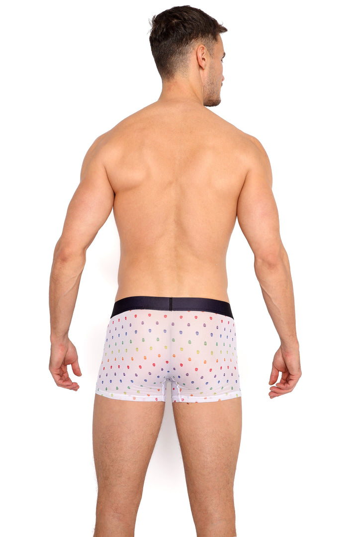Pride Ditsy Skull White Sheer Mesh Trunk