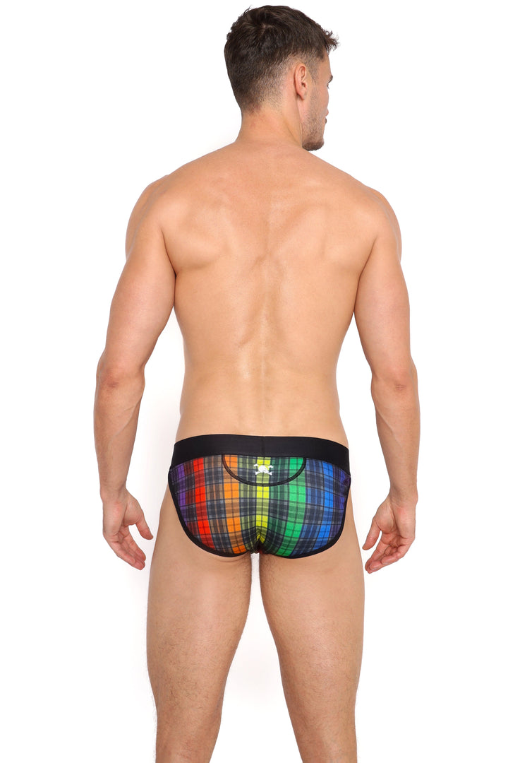 Rainbow Tartan Plaid Brief