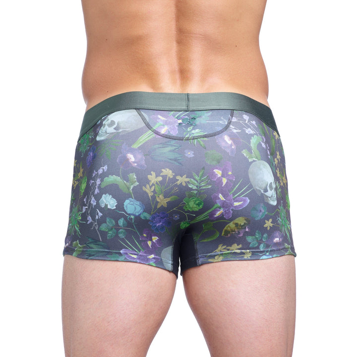 Hand-Painted Dutch Floral Trunk Green