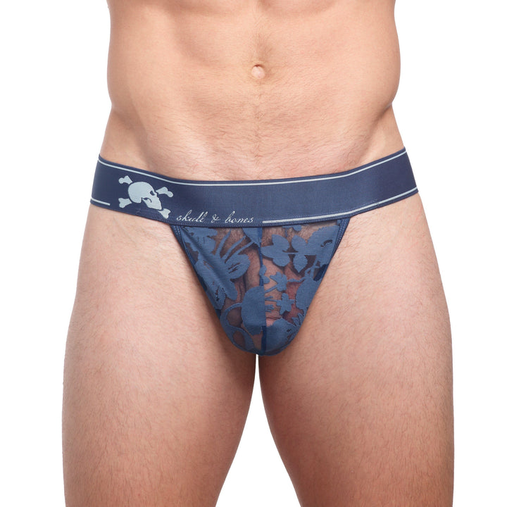 Dutch Floral Burnout Thong Blue