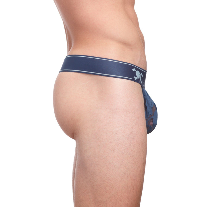 Dutch Floral Burnout Thong Blue