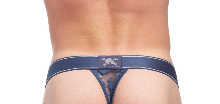 Dutch Floral Burnout Thong Blue