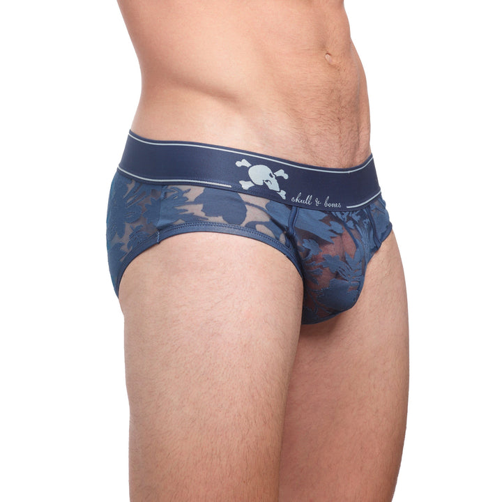 Dutch Floral Burnout Brief Blue