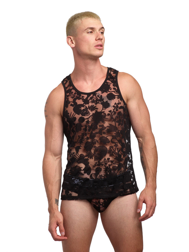 Dutch Floral Burnout Tank Top