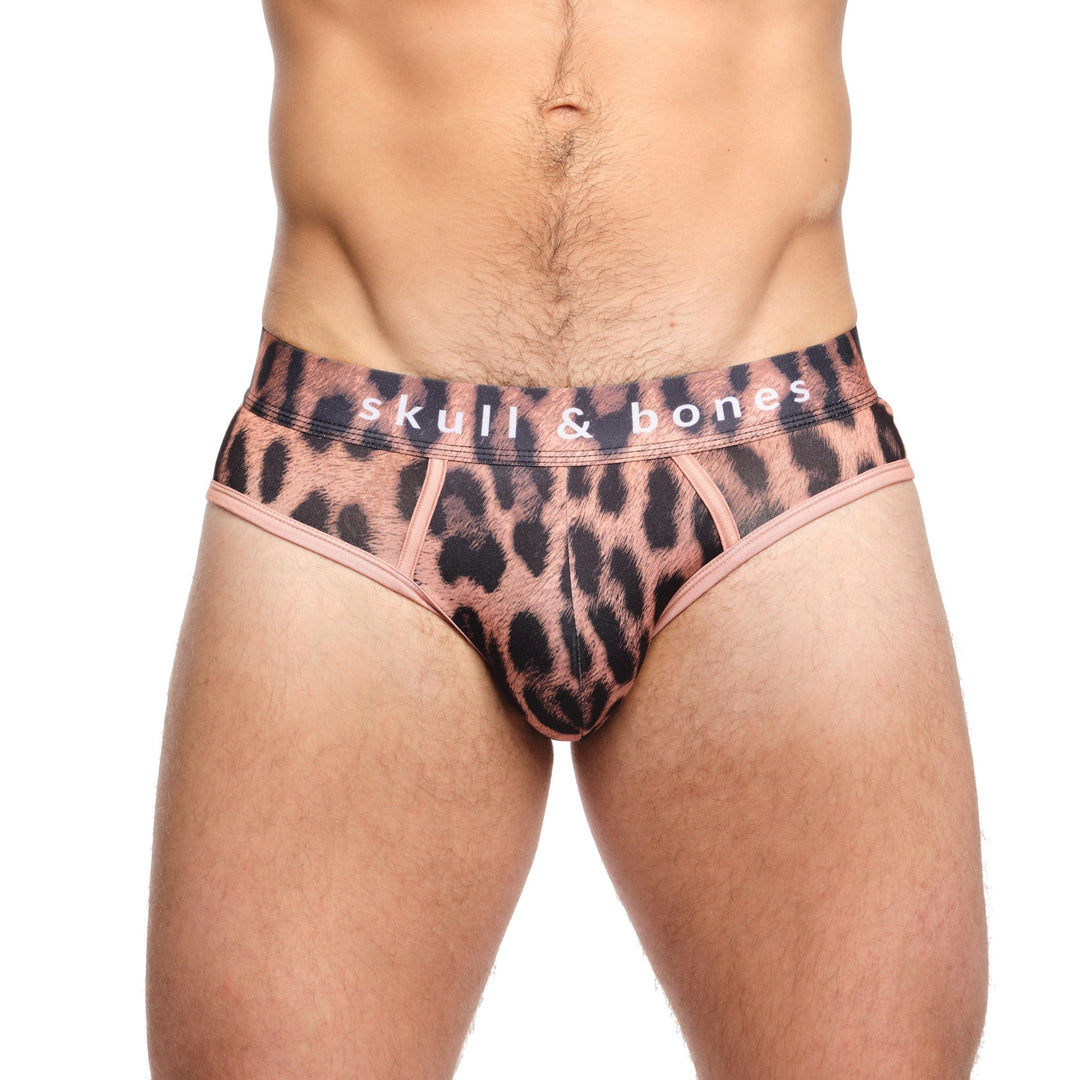 Mens Leopard Briefs - Pink Briefs for Men - Furry Animal Print