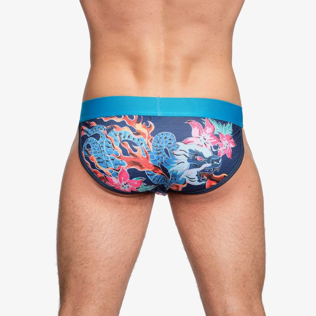 Fire Breathing Dragon Sport Brief Blue