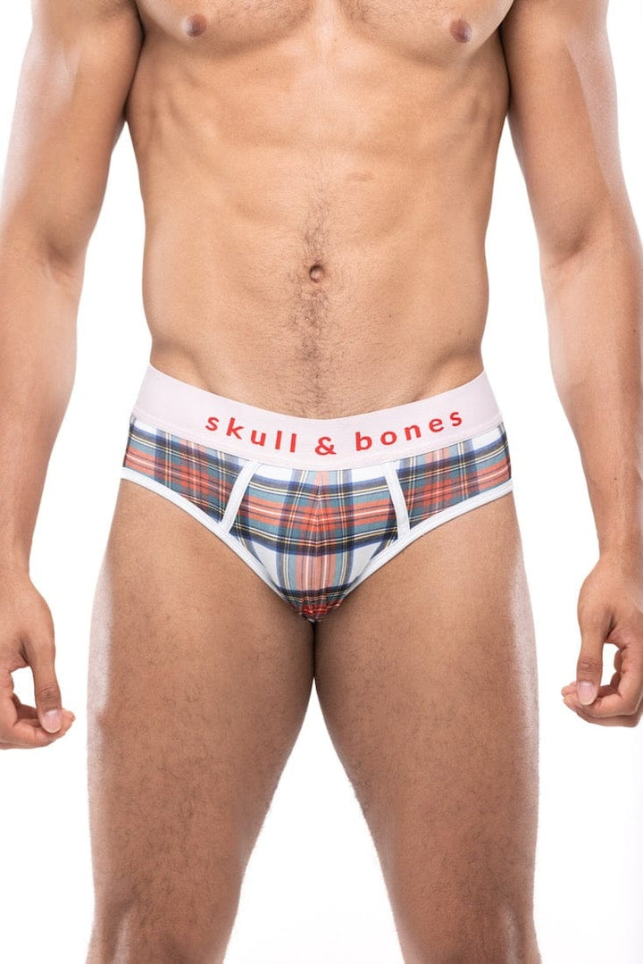 Tartan Plaid Brief White