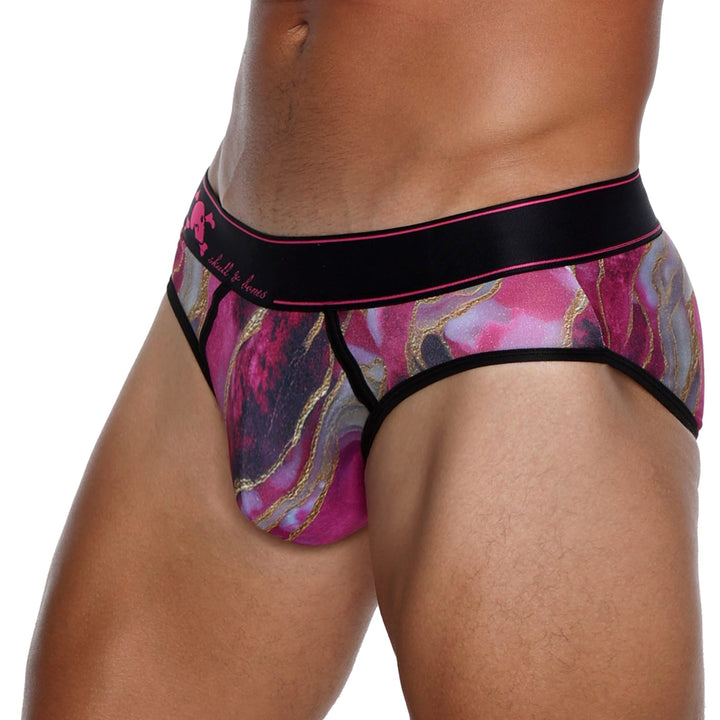 Skull and BonesAgate Stone Dark Pink Brief