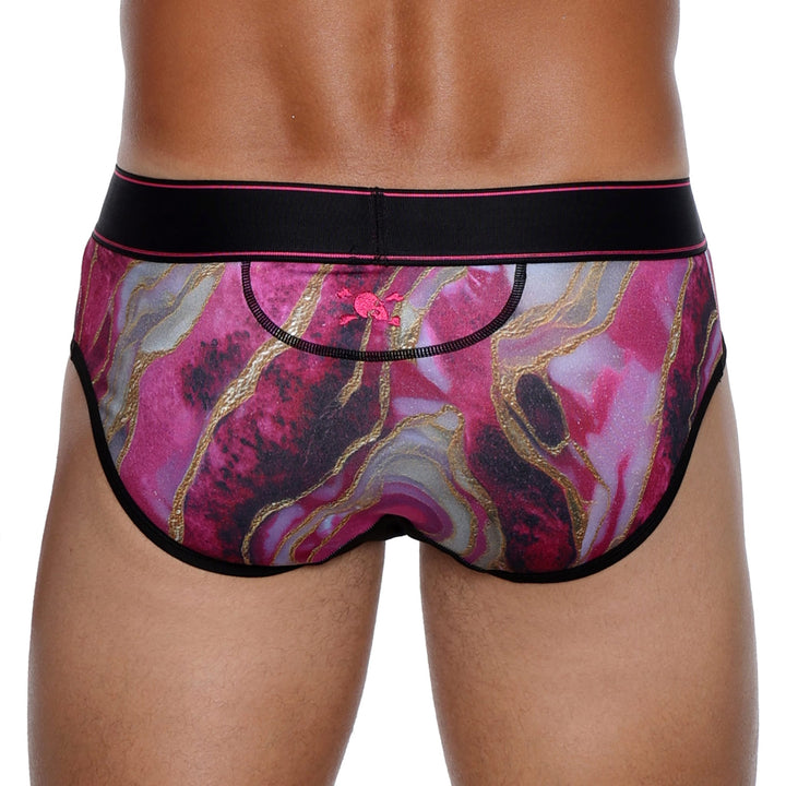 Skull and BonesAgate Stone Dark Pink Brief