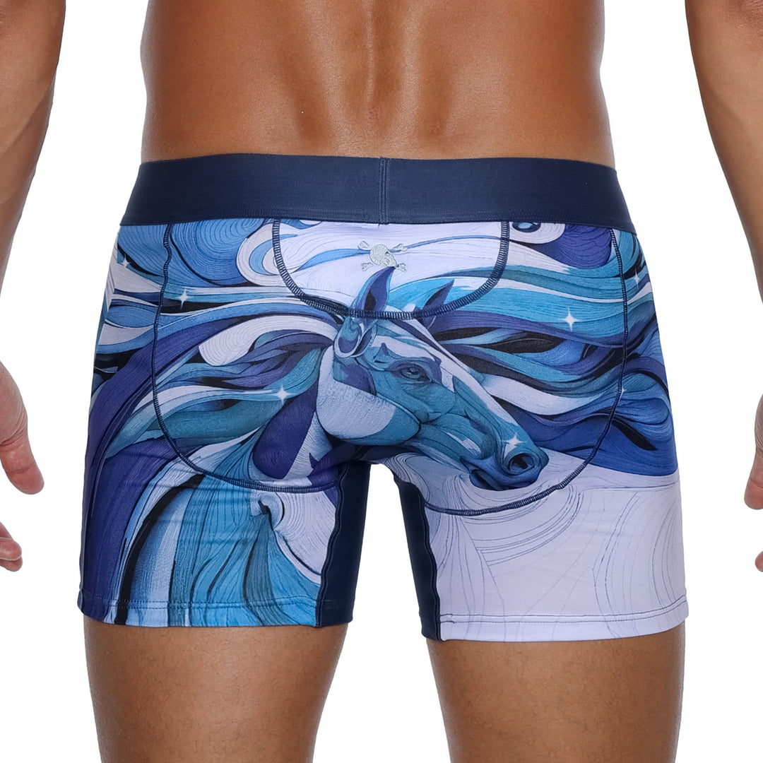 Horse Blue Boxer Brief