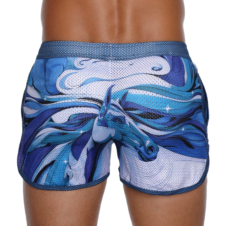 Skull and BonesHorse Blue Short