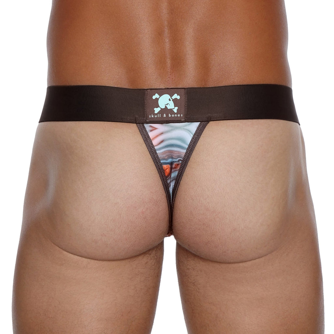 Skull and BonesAgate Stone Brown Thong