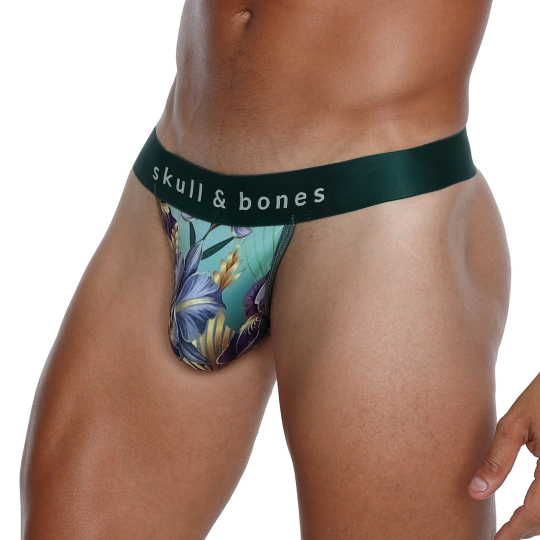 Skull and BonesArt Deco Floral Thong