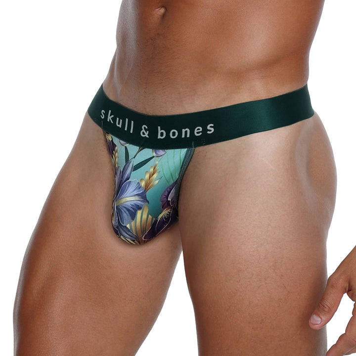 Skull and BonesArt Deco Floral Thong