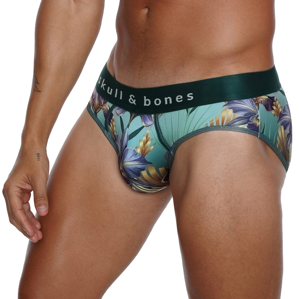 Skull and BonesArt Deco Floral Brief