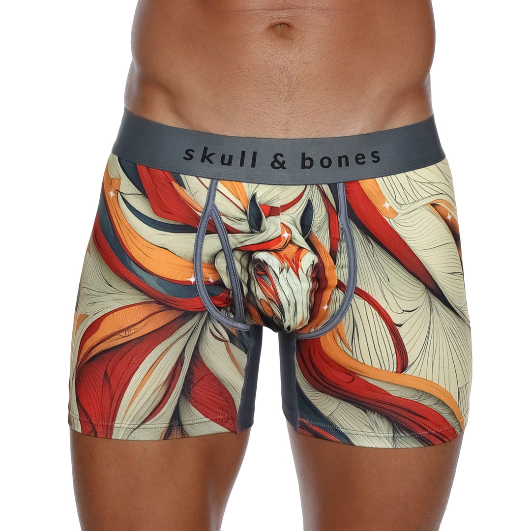 Skull and BonesHorse Black Boxer Brief