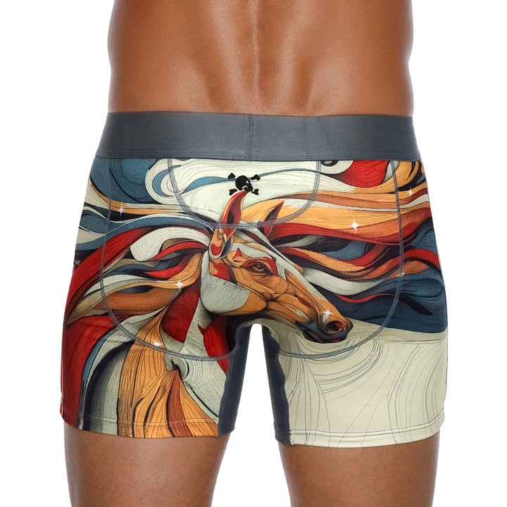 Skull and BonesHorse Black Boxer Brief