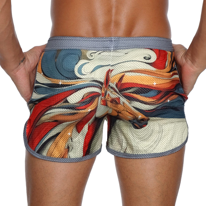 Skull and BonesHorse Black Mesh Short