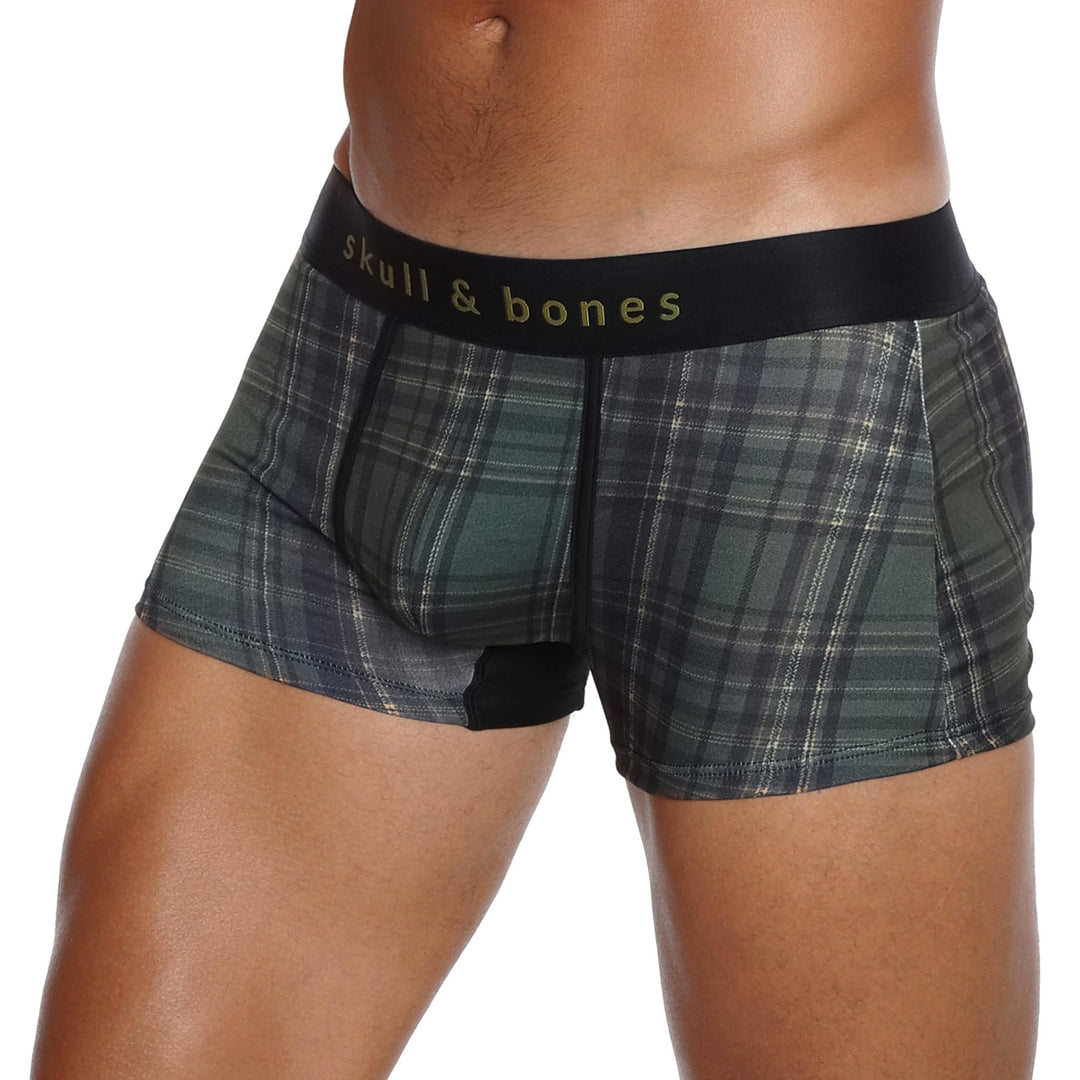 Skull and BonesOlive Noir Tartan Trunk