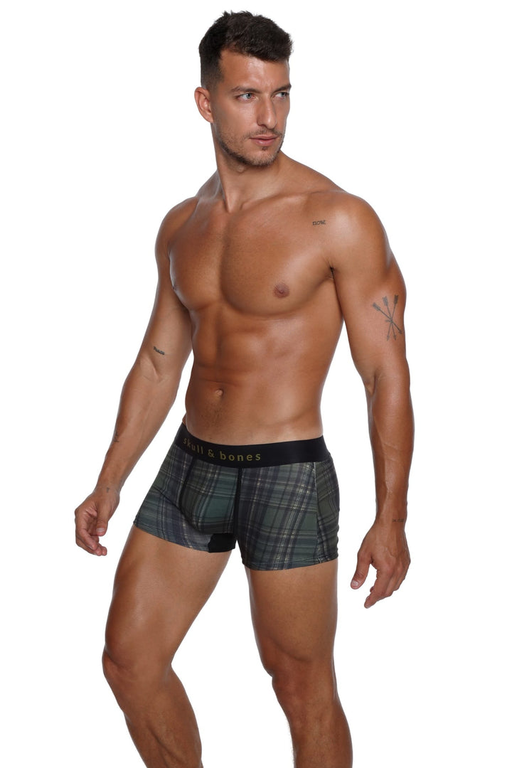 Skull and BonesOlive Noir Tartan Trunk
