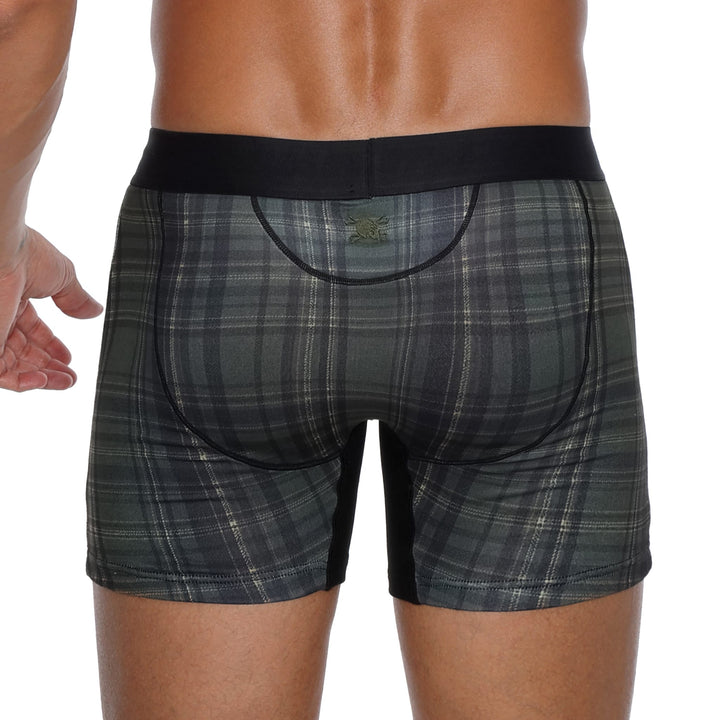 Skull and BonesOlive Noir Tartan Boxer Brief