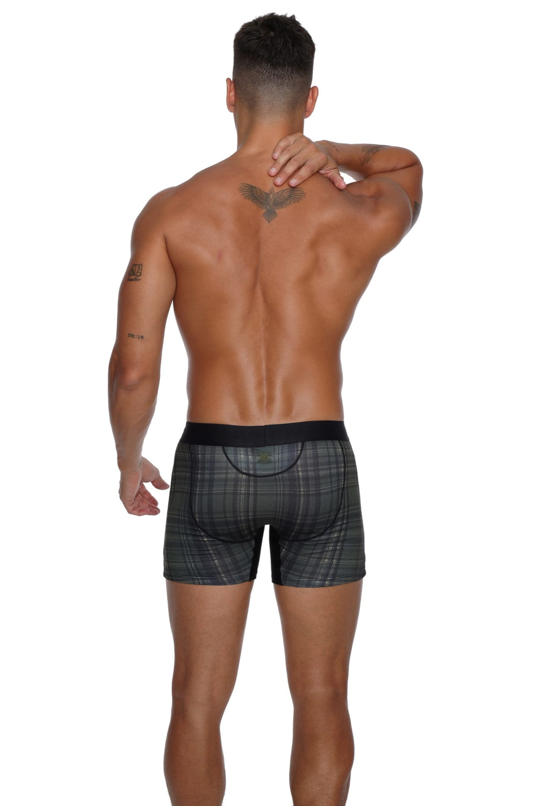 Skull and BonesOlive Noir Tartan Boxer Brief