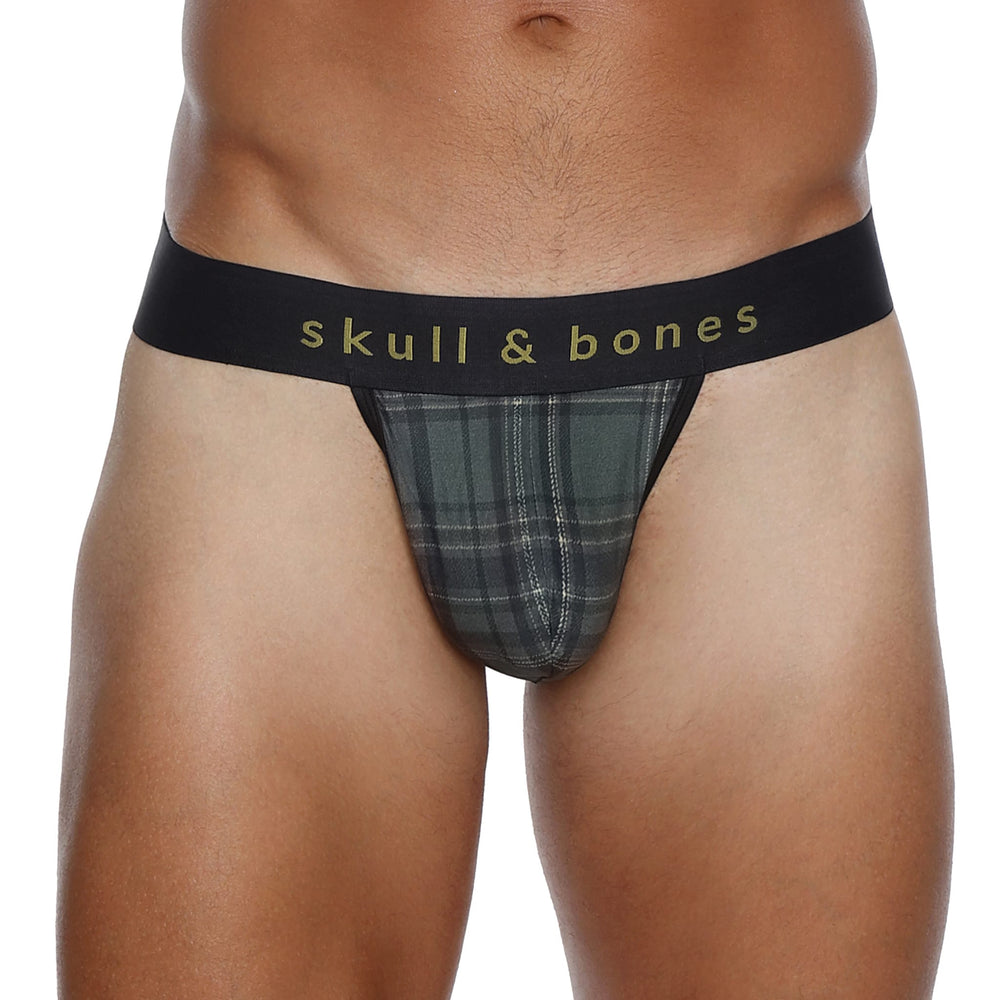 Skull and BonesOlive Noir Tartan Thong