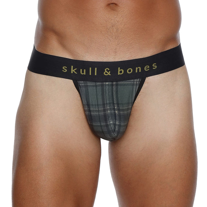 Skull and BonesOlive Noir Tartan Thong