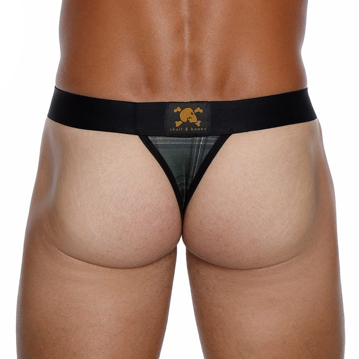 Skull and BonesOlive Noir Tartan Thong