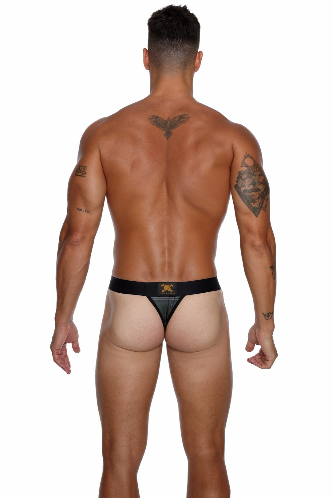 Skull and BonesOlive Noir Tartan Thong